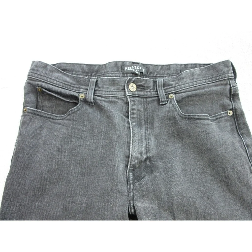 J. Crew Mercantile Flex Jeans Men's 32x34 (Actual 31x32) Black Straight Leg